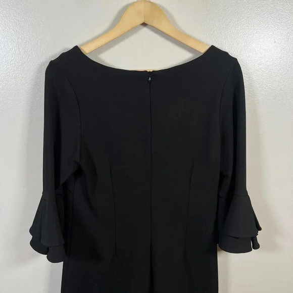 CK Bradley Ponte Marilyn Dress Size Large Black Bell Sleeves Travel Work Office - Picture 8 of 10